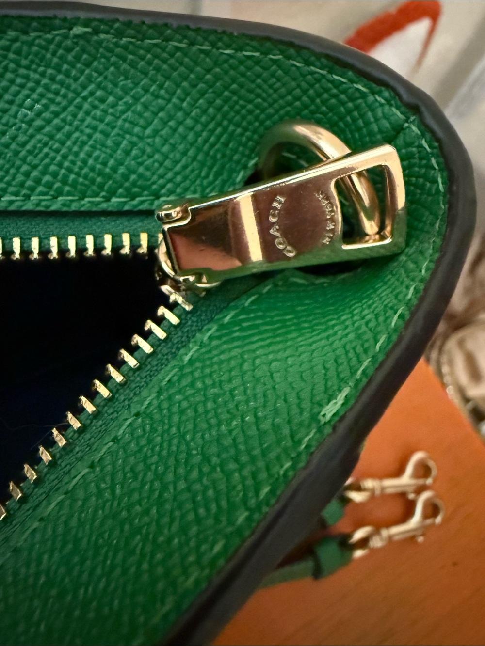 COACH Alice Green and Gray Colorblock Mini Satchel - Picture 10 of 12